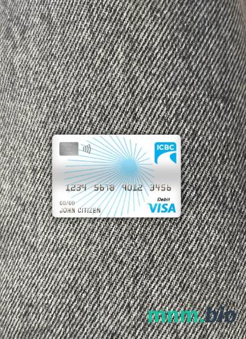 China Industrial and commercial bank visa obciążyć card wygląd fotograficzny skan PSD + zdjęcie